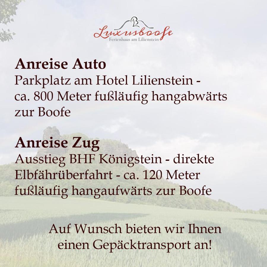 Luxusboofe - Ferienhaus Am Lilienstein Apartment เคอนิกชไตน์ อัน แดร์ เอลเบอ ภายนอก รูปภาพ